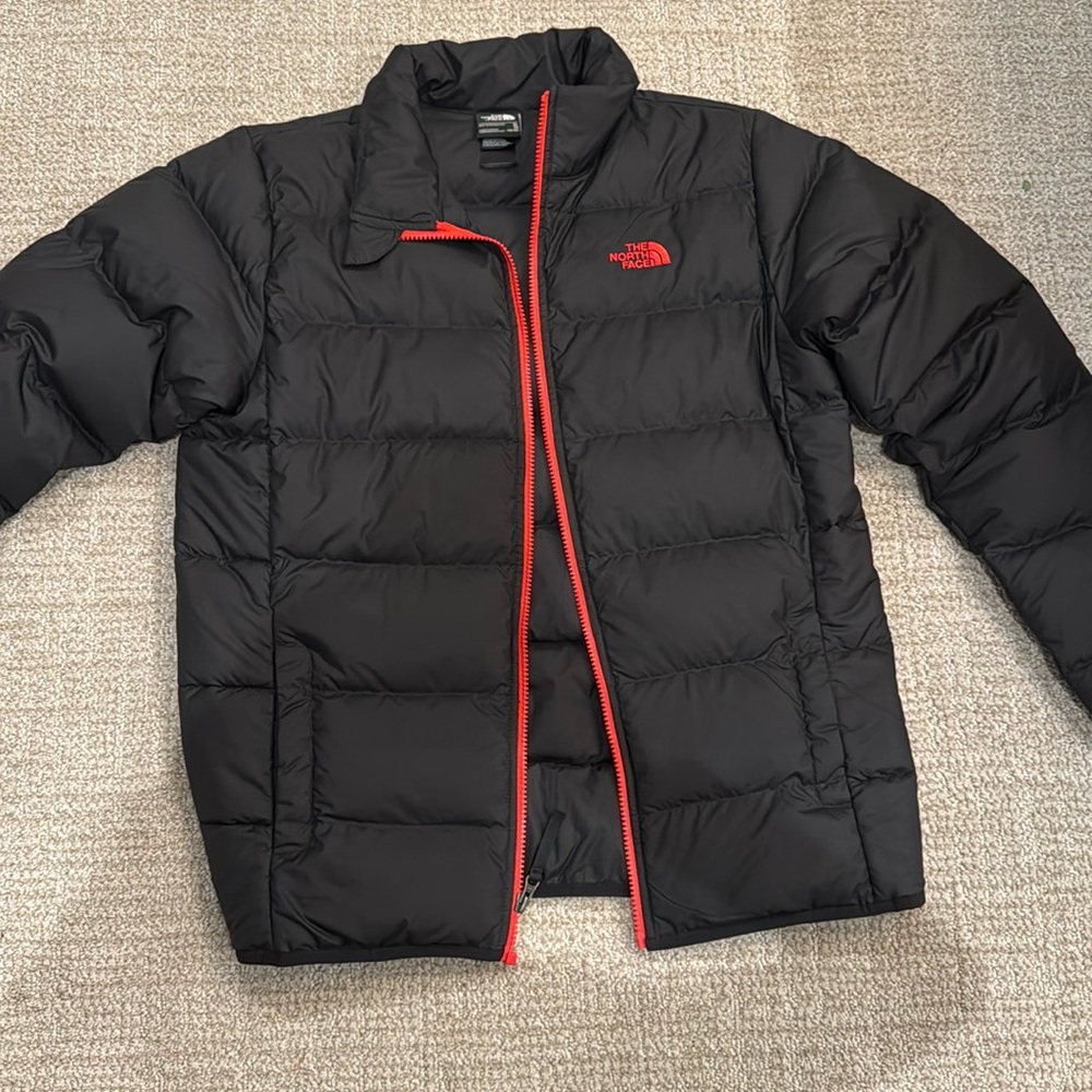 The North Face Kids Black and Red Puffer Jacket